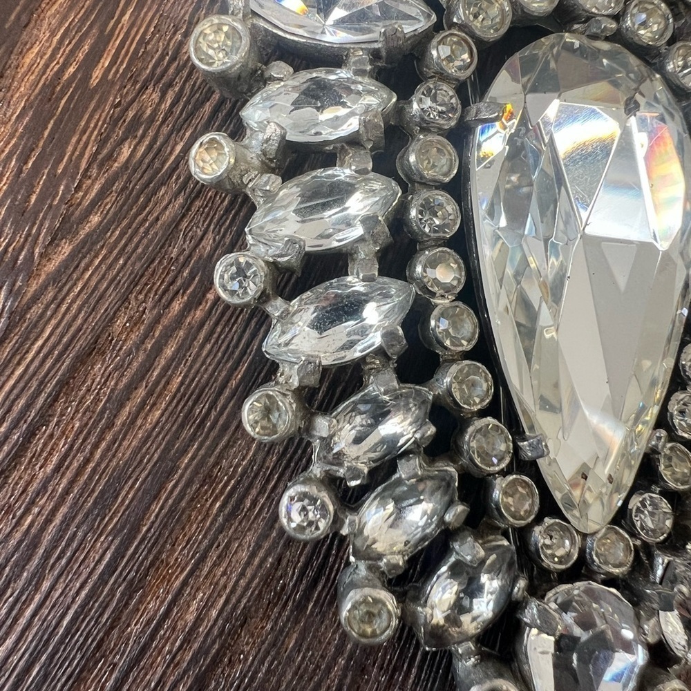 Vintage 1930’s-1940’s Eisenberg Original Clear Rhinestone Fur Clip B12 - Picture 6 of 8